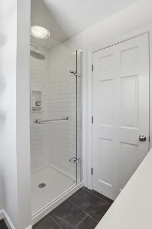 a bathroom with a shower