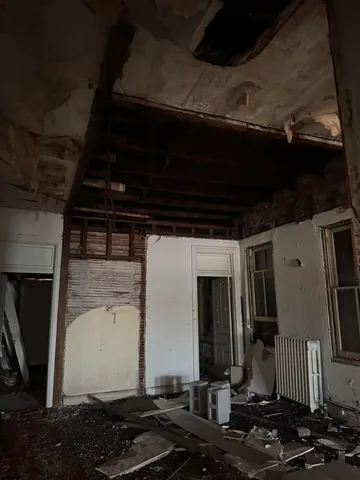 a room with fireplace