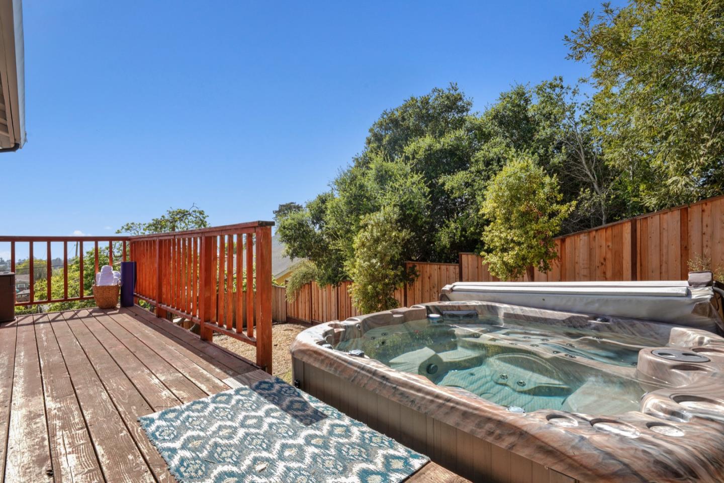 7440 Viewpoint Road Aptos, CA 95003 - Photo 31 of 39 a view of a backyard with a wooden fence