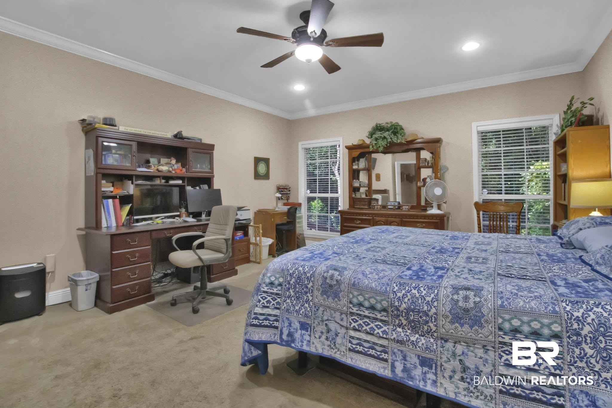 1 Bens Bluff Daphne, AL 36527 - Photo 26 of 56 Carpeted bedroom featuring ornamental molding and ceiling fan