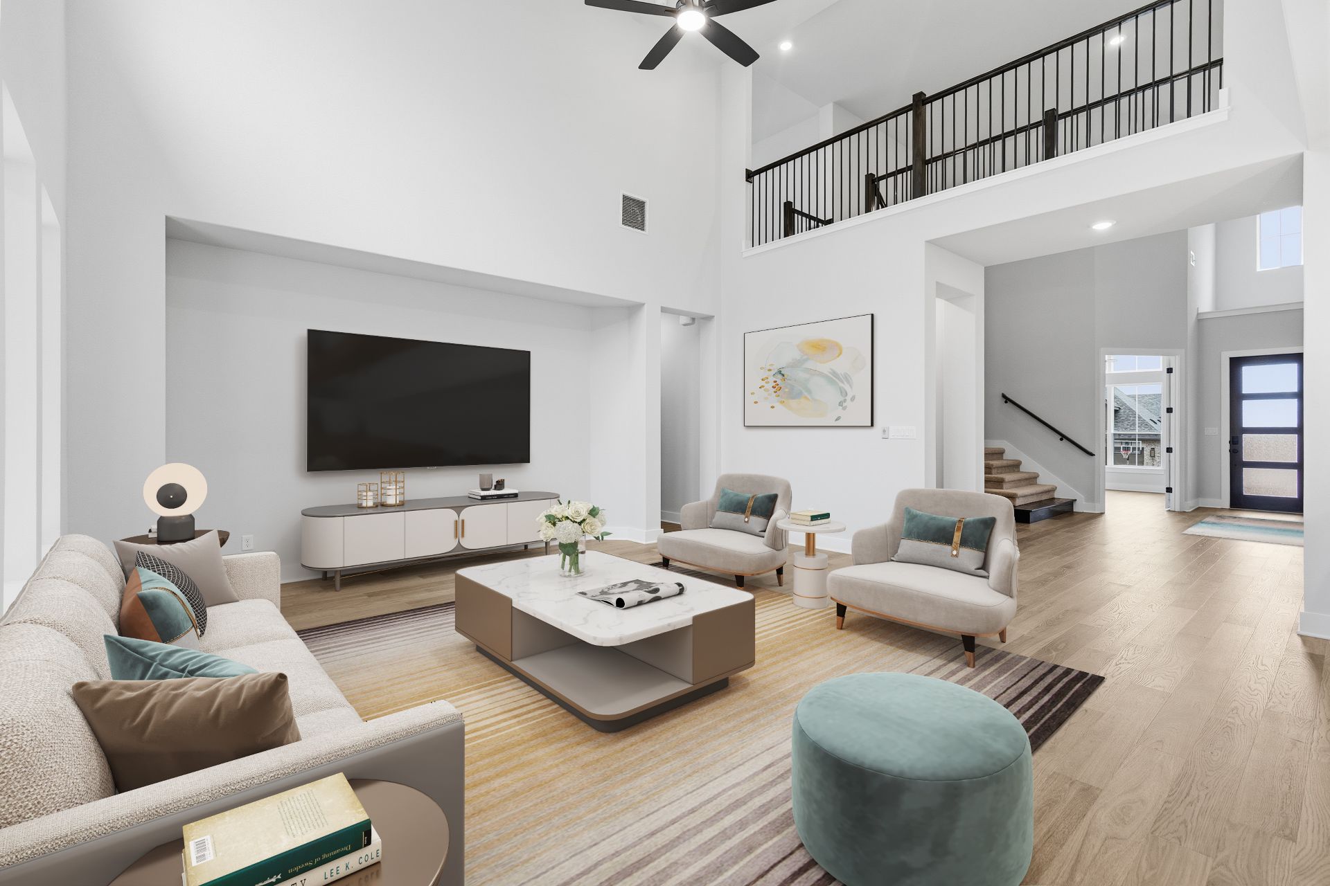 1713 Snowdrop Drive Georgetown, TX 78628 - Photo 4 of 35 a living room with furniture and a flat screen tv