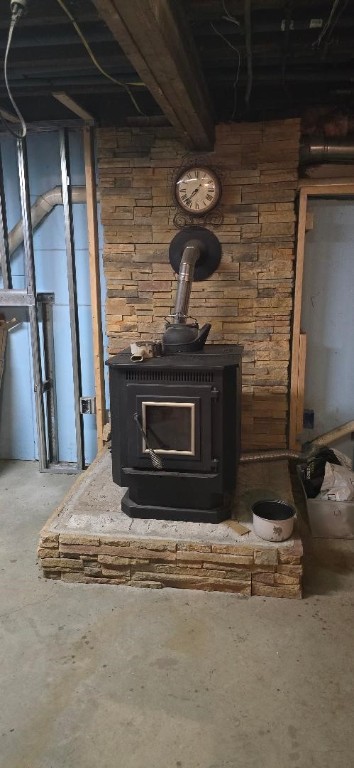 852 Anthony Road Portsmouth, RI 02871 - Photo 32 of 34 Basement Pellet Stove
