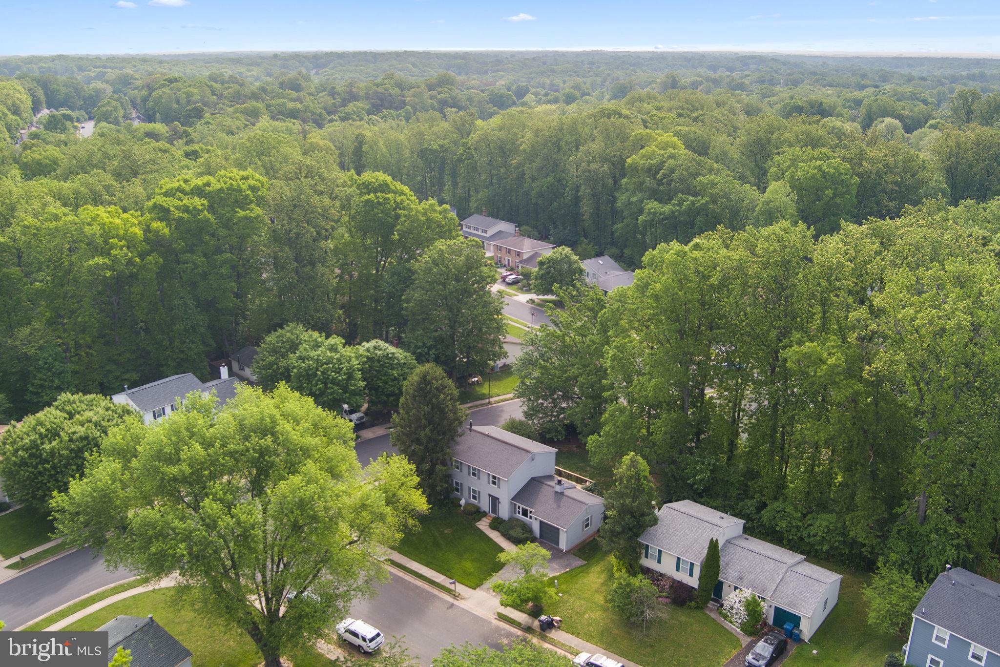 9801 Pulham Road Burke, VA 22015 - Photo 49 of 63 an aerial view of lake residential house with swimming pool and green space