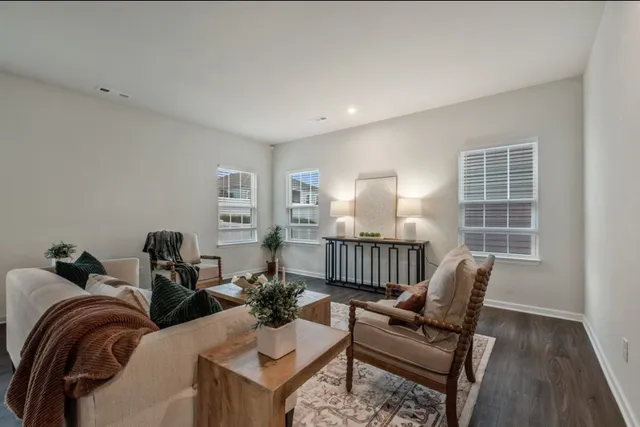 a living room with furniture