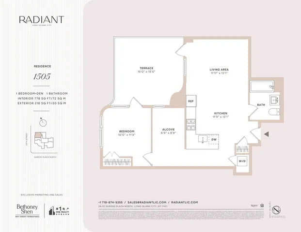 $1,350,000 | 24-01 Queens Plaza North, Unit 1505 | Long Island City