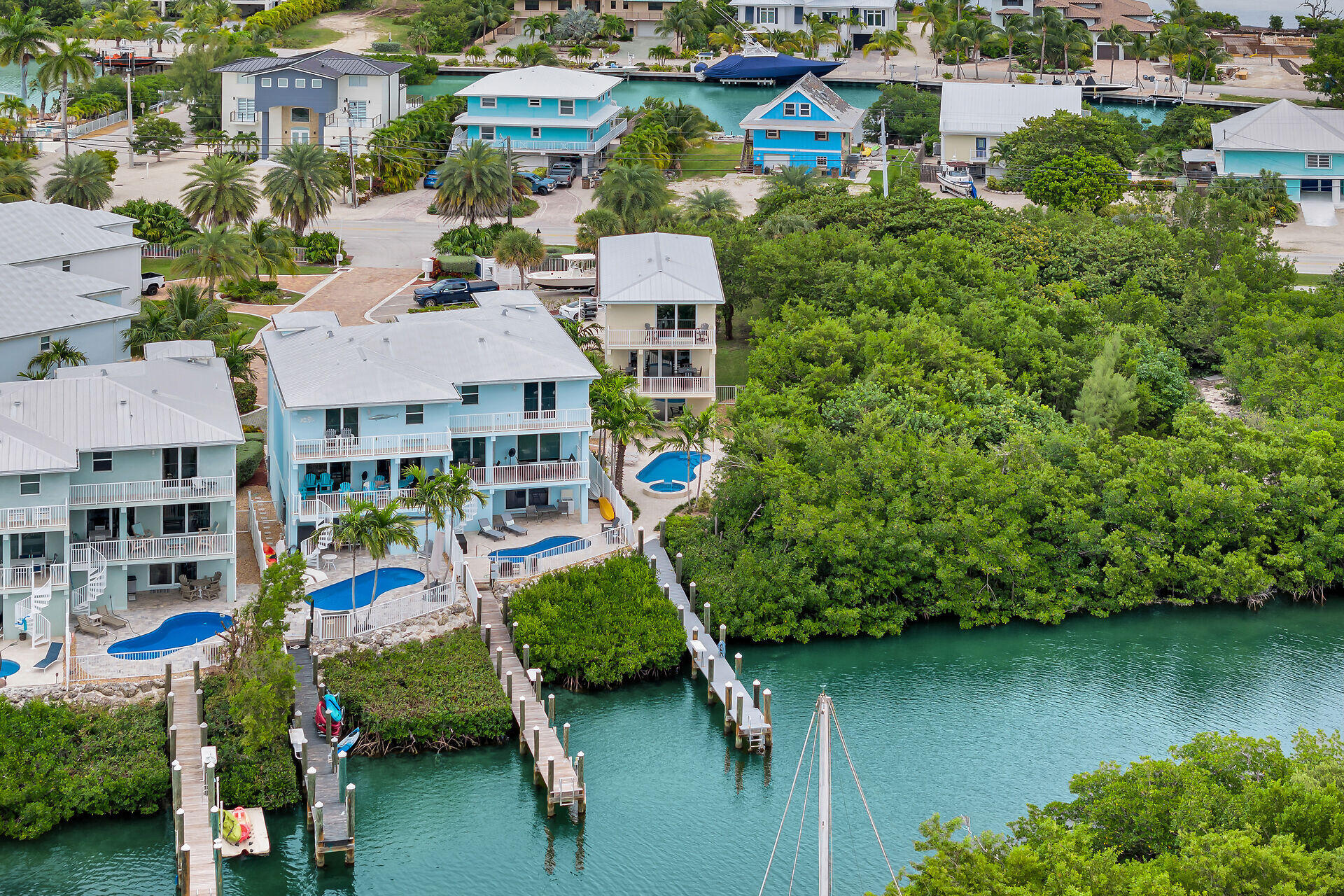 451 Sombrero Beach Road Marathon, FL 33050 - Photo 49 of 55 an aerial view of a house with a lake view