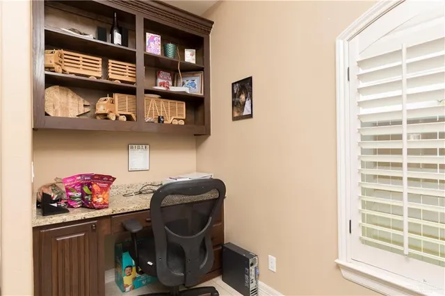 a view of a workspace with a window