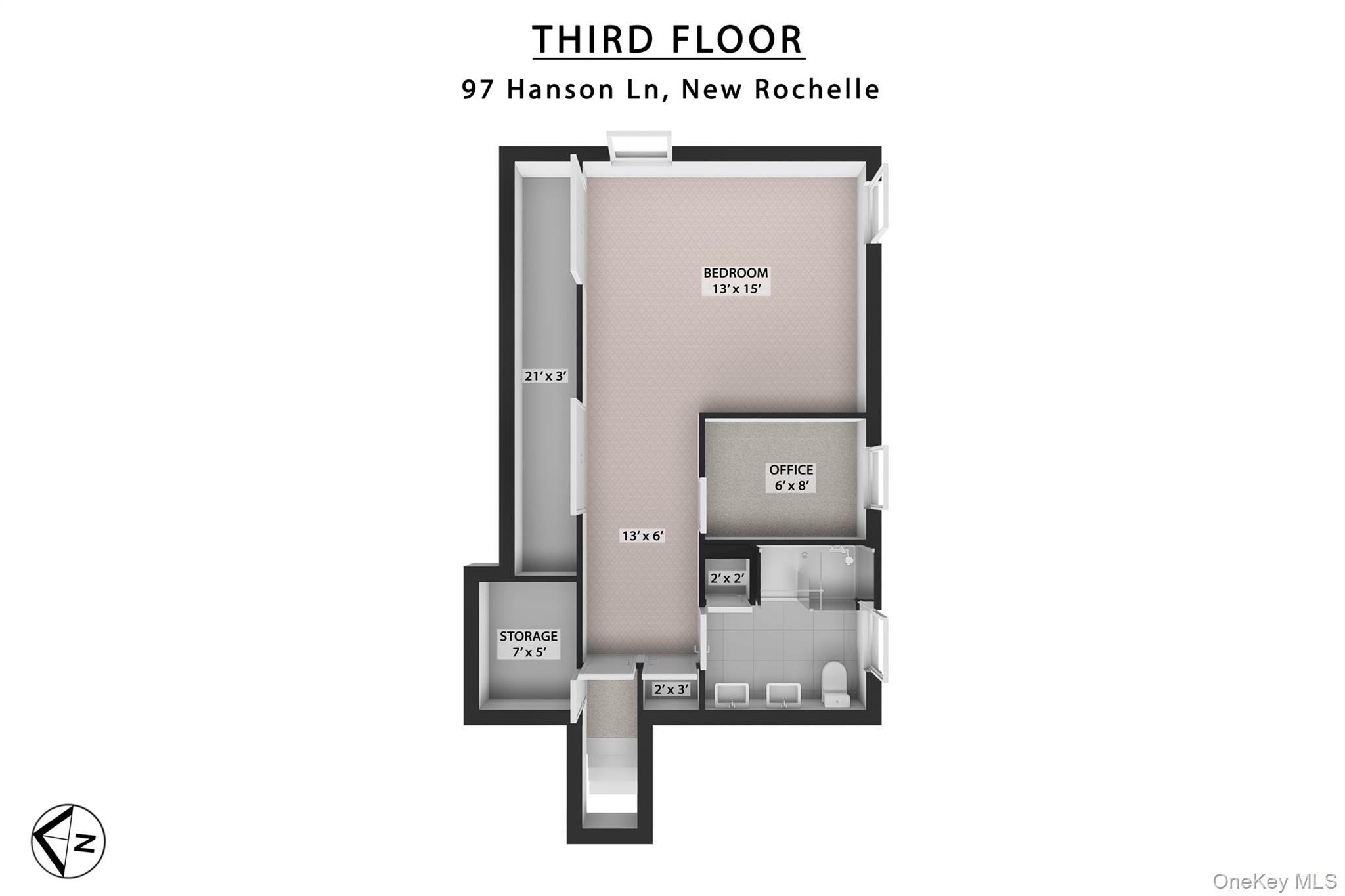 97 Hanson Lane New Rochelle, NY 10804 - Photo 42 of 43 Third Floor Layout