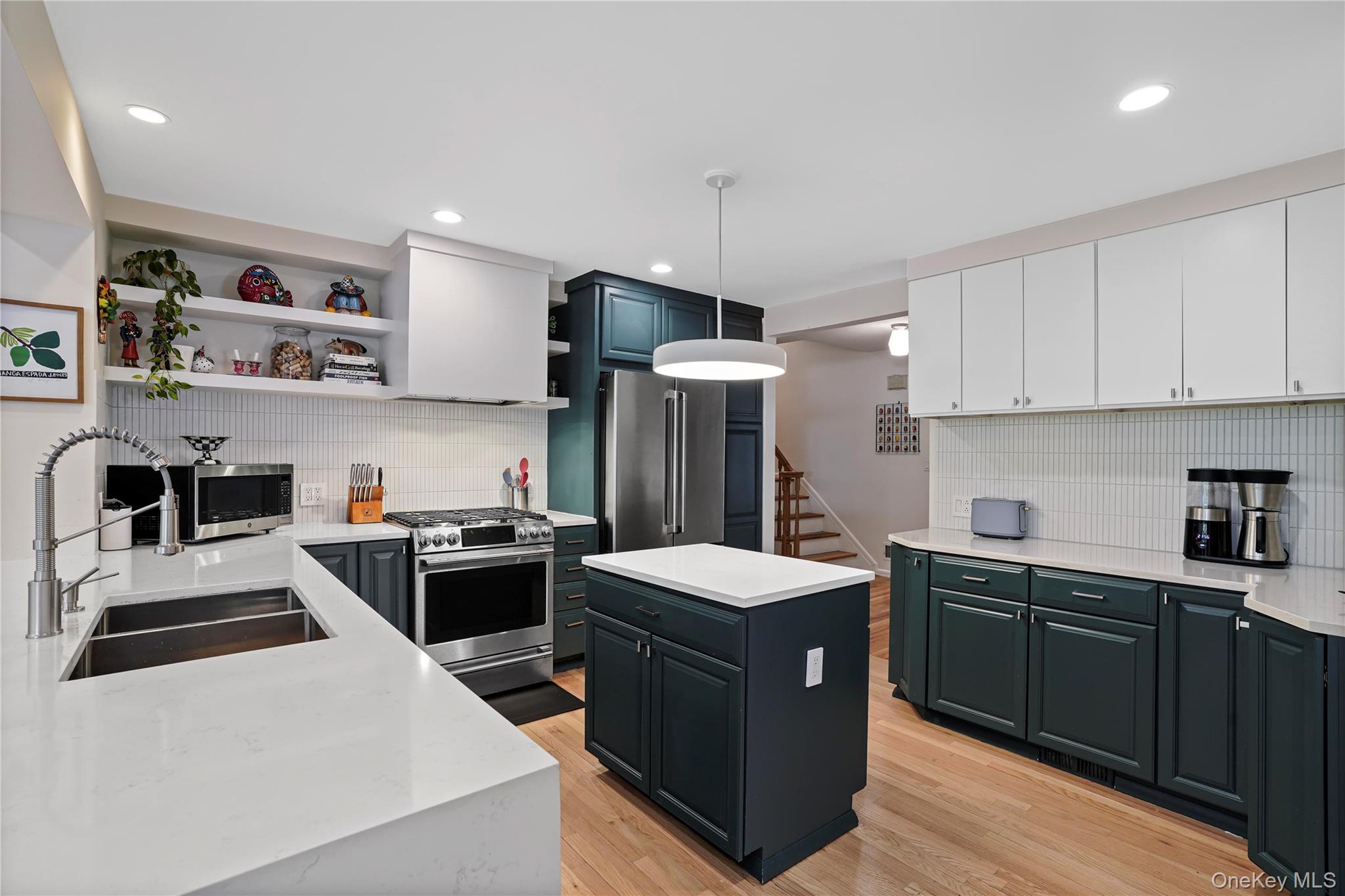 97 Hanson Lane New Rochelle, NY 10804 - Photo 7 of 43 Chef's Kitchen With Gas Range, Double Sink, Island