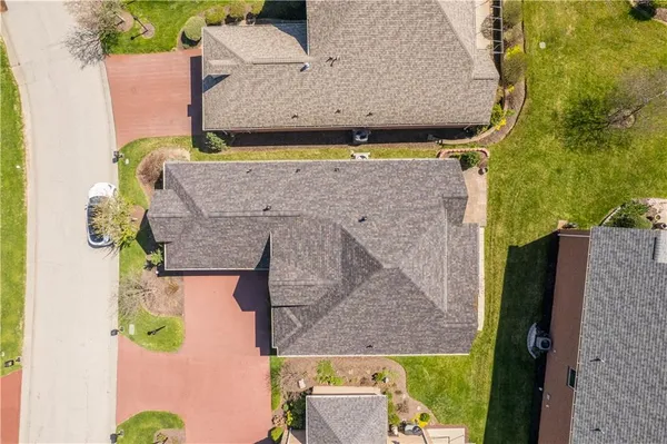 an aerial view of multiple house