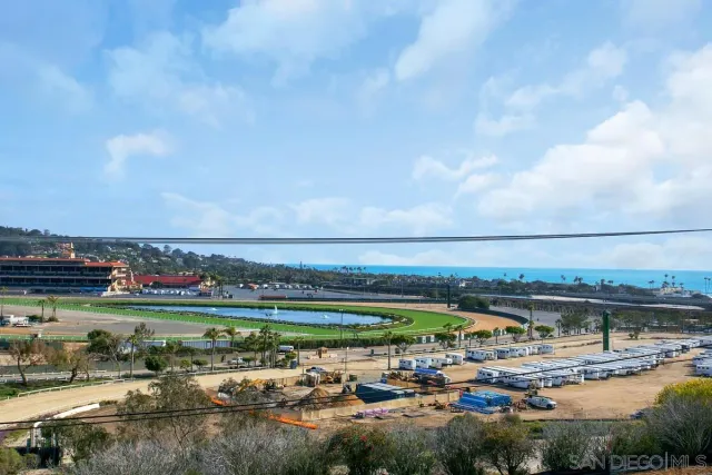 a view of a lake with a city