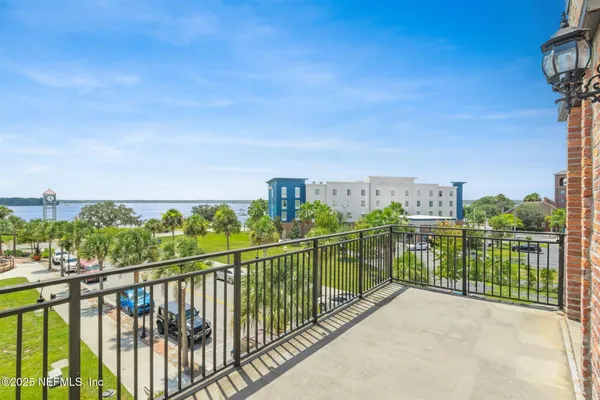 a view of city from balcony