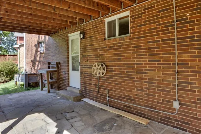 a view of a brick wall