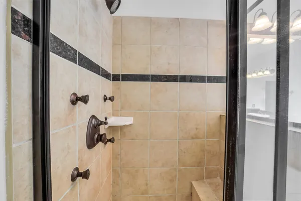 a bathroom with a shower