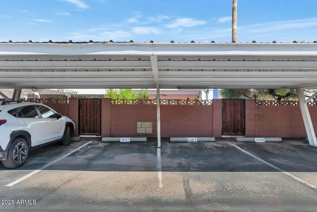 a view of a car garage