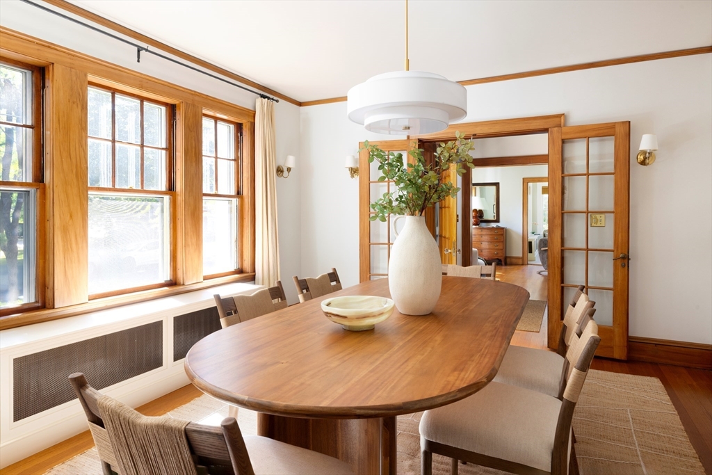 26 Dorset Road Newton, MA 02468 - Photo 6 of 22 a view of a dining room with furniture window and outside view