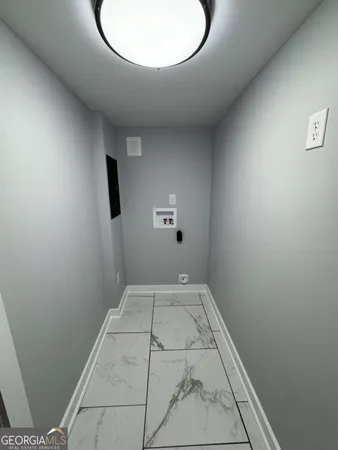 an empty room with an entryway