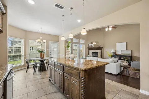 a dining table with chairs