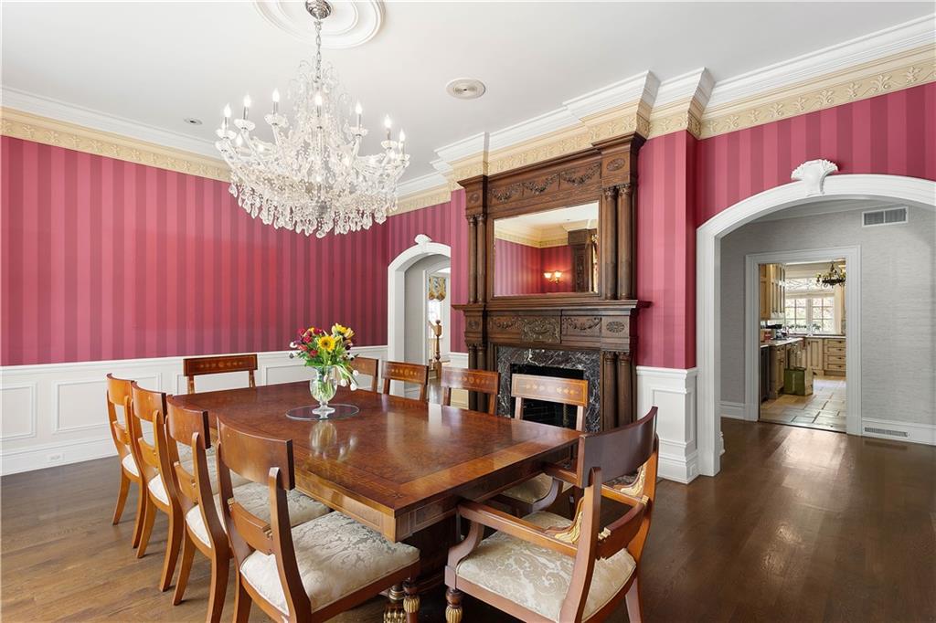 125 Froebe Road Venetia, PA 15367 - Photo 12 of 50 a view of a dining room with furniture wooden floor and chandelier