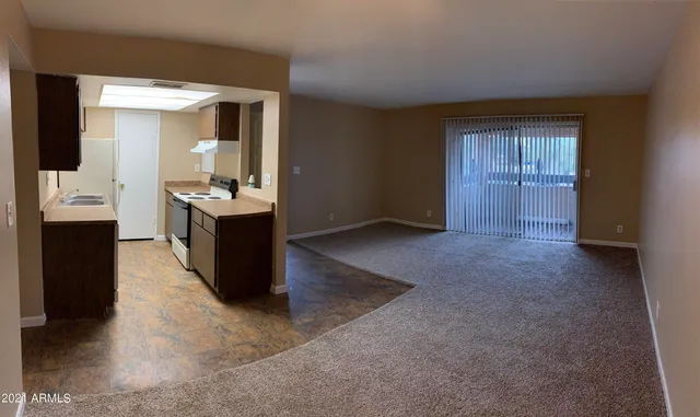 a view of a kitchen cabinets and a kitchen
