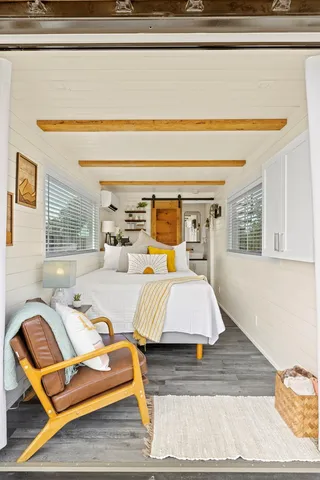 a view of an outdoor space with swimming pool