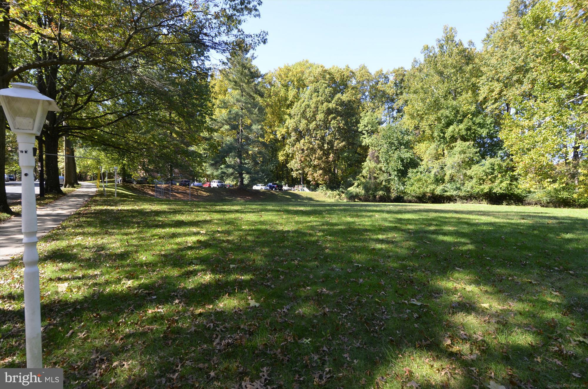 10427 Montrose Avenue, Unit 104 Bethesda, MD 20814 - Photo 32 of 37 a backyard of a house with lots of green space and fountain