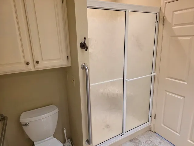 a bathroom with a shower