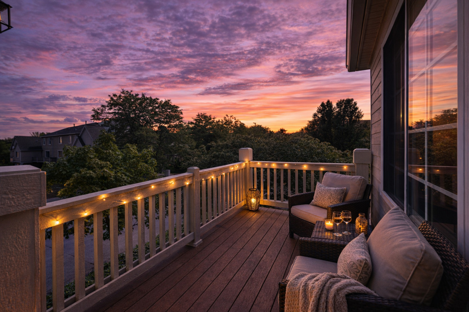 3381 Cameron Drive Elgin, IL 60124 - Photo 22 of 23 a balcony with wooden floor and outdoor seating