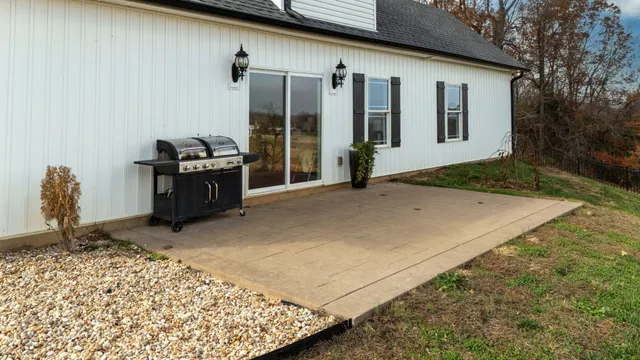 a view of a swimming pool and mountain view