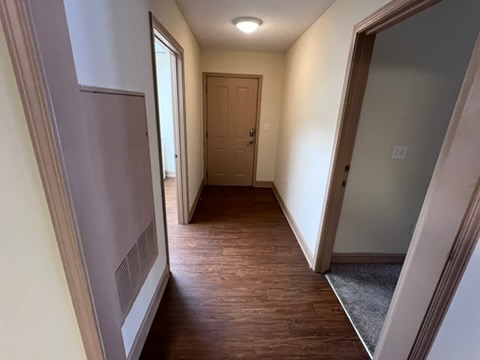 203 Kelly Road, Unit 114 Clemson, SC 29631 - Photo 27 of 37 A welcoming entryway transitions into hallways featuring rich wood flooring and crisp neutral trim.