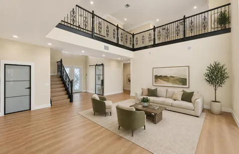 a living room with furniture