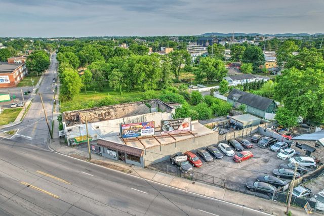 a view of a city with tall buildings