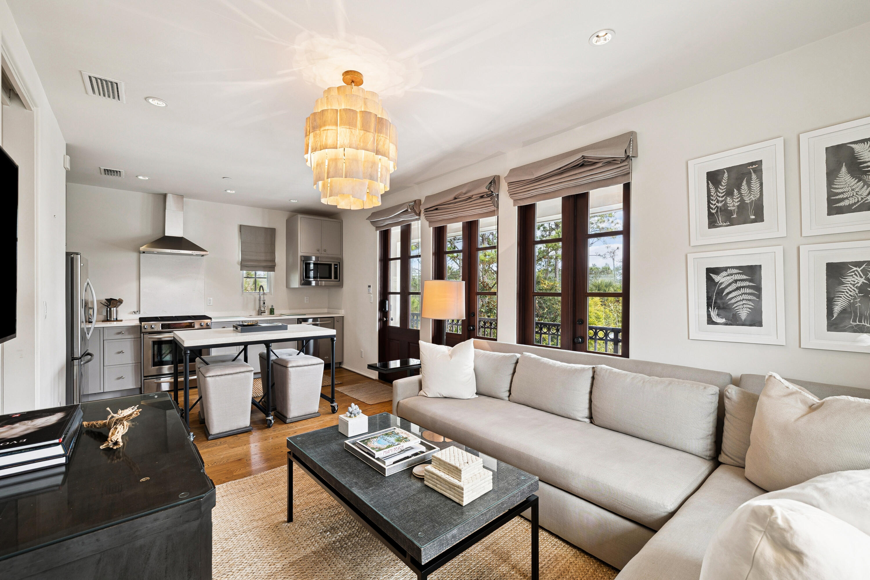 78 West Kingston Road Inlet Beach, FL 32461 - Photo 61 of 75 a living room with furniture wooden floor and kitchen view