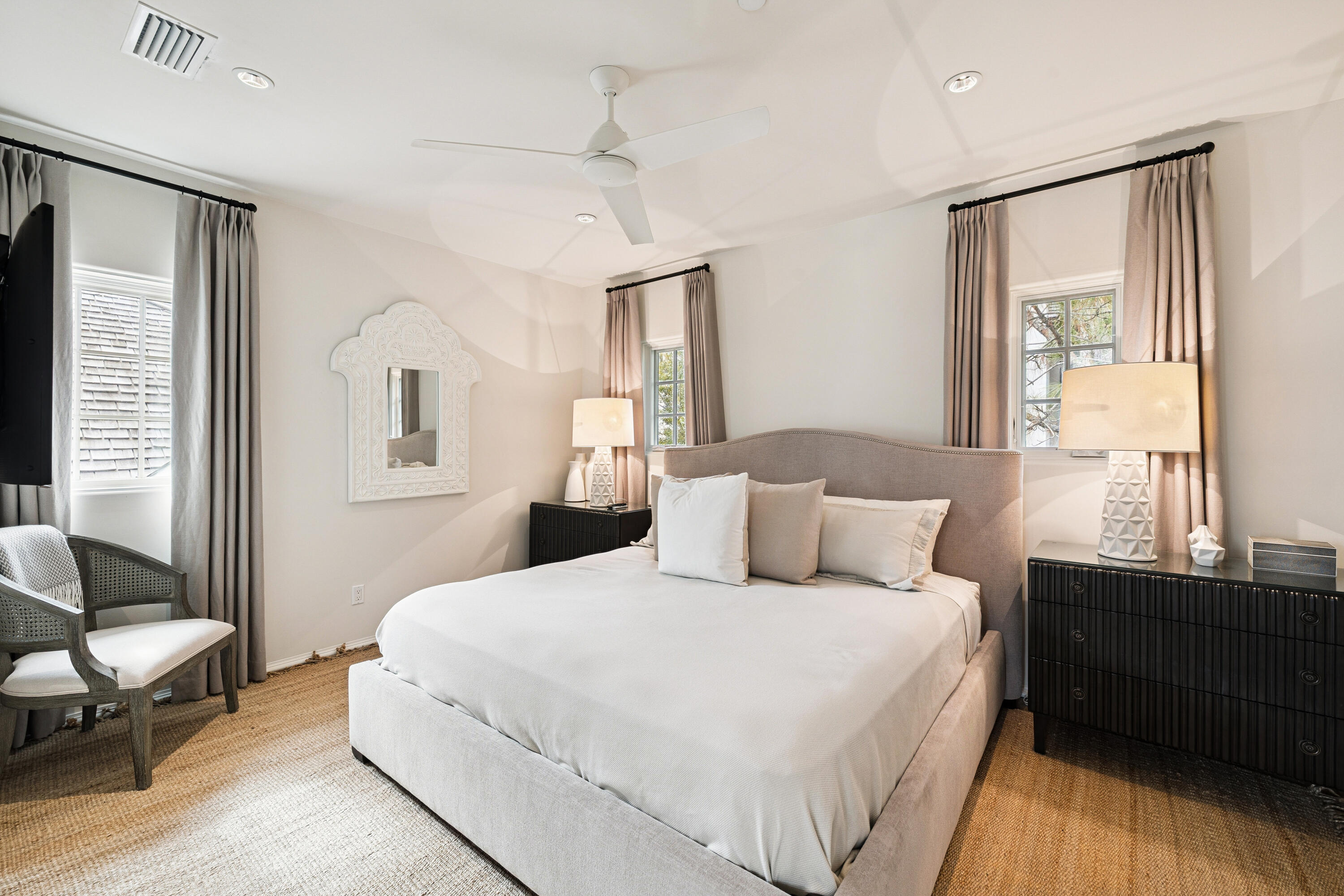 78 West Kingston Road Inlet Beach, FL 32461 - Photo 66 of 75 a bedroom with a bed and wooden floor