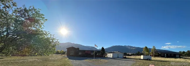 a view of a backyard with swimming pool