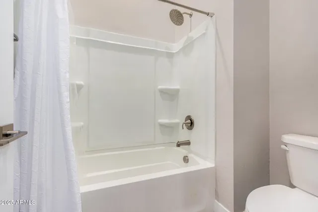 a bathroom with a toilet and a bathtub