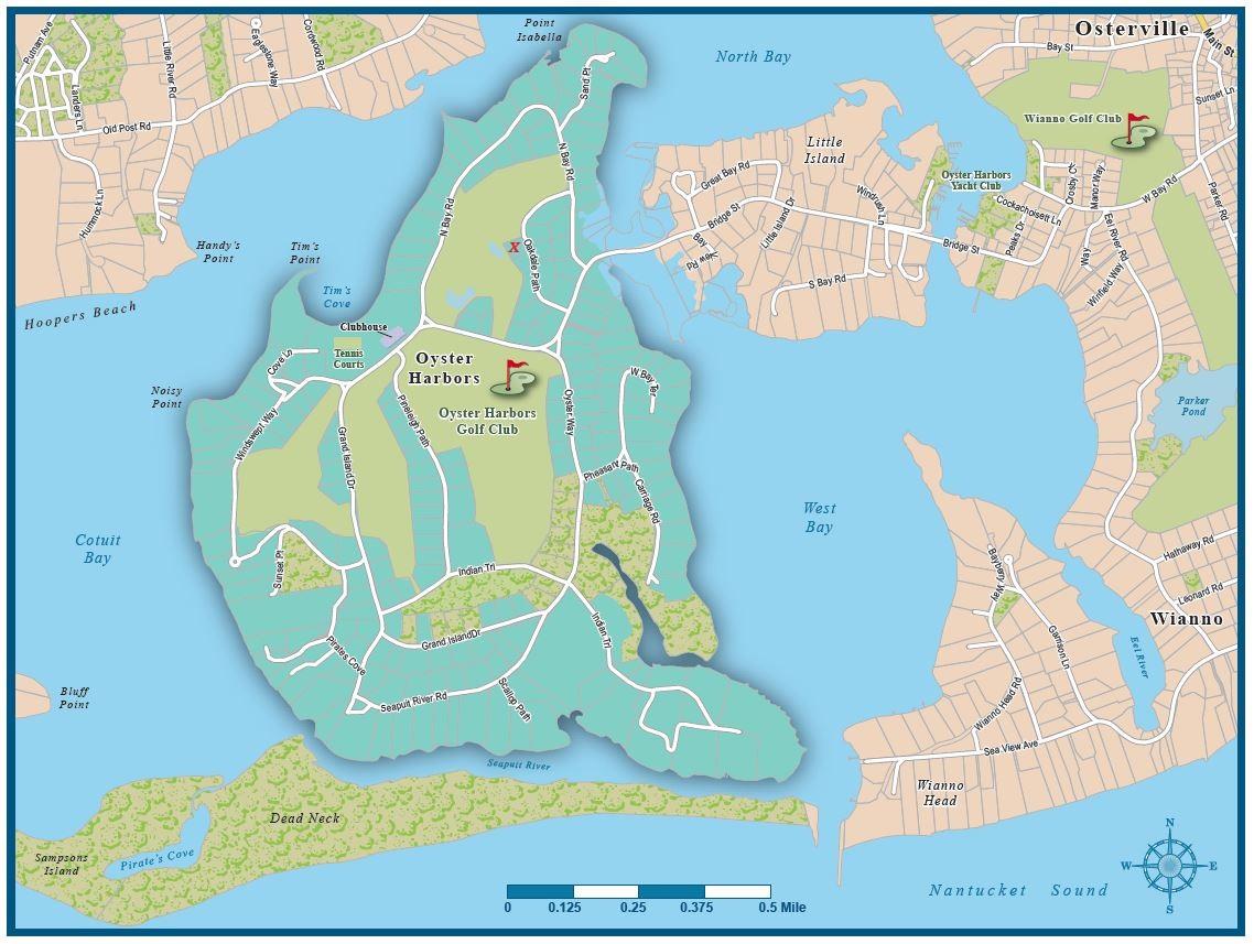85 Oakdale Path Osterville, MA 02655 - Photo 6 of 6 Oyster Harbors Map