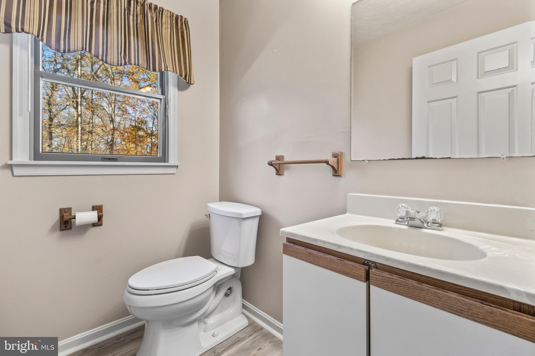 9675 Faith Baptist Church Road White Plains, MD 20695 - Photo 15 of 53 a bathroom with a sink and mirror with toilet