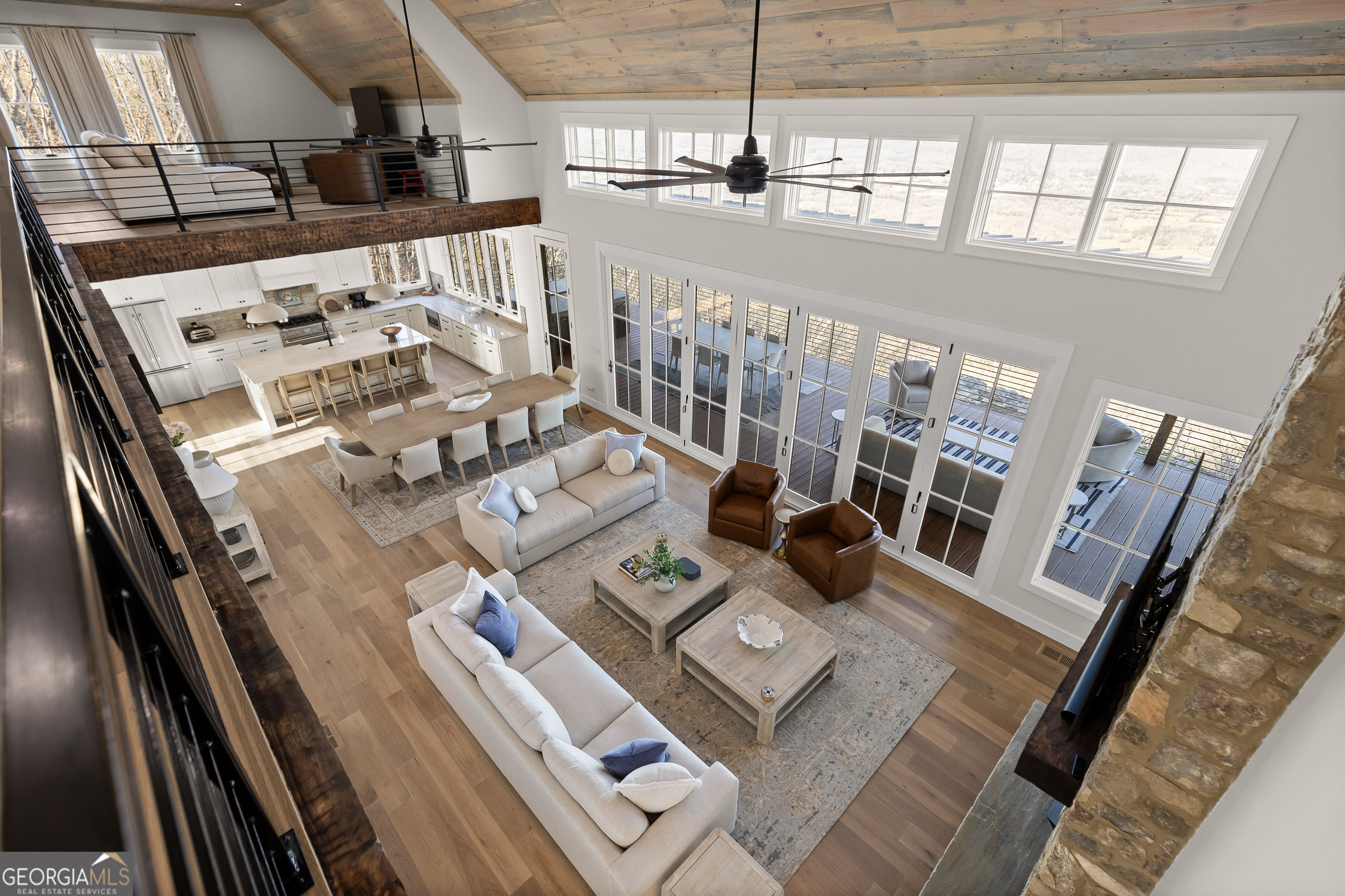 6565 Scenic Highway Rising Fawn, GA 30738 - Photo 18 of 47 a view of living room with furniture and floor to ceiling windows