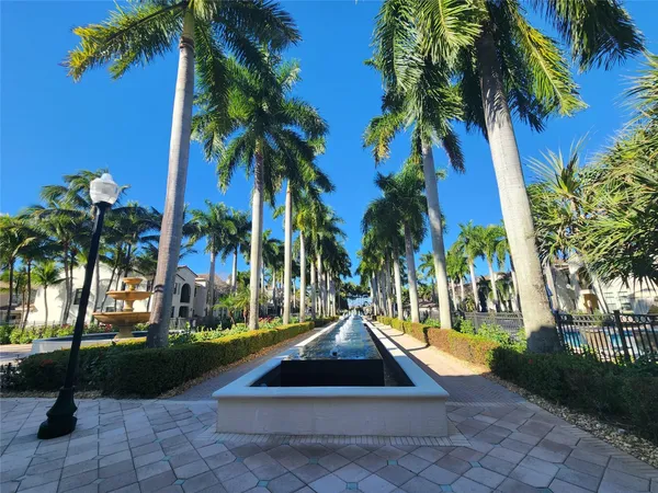 a view of swimming pool with a garden