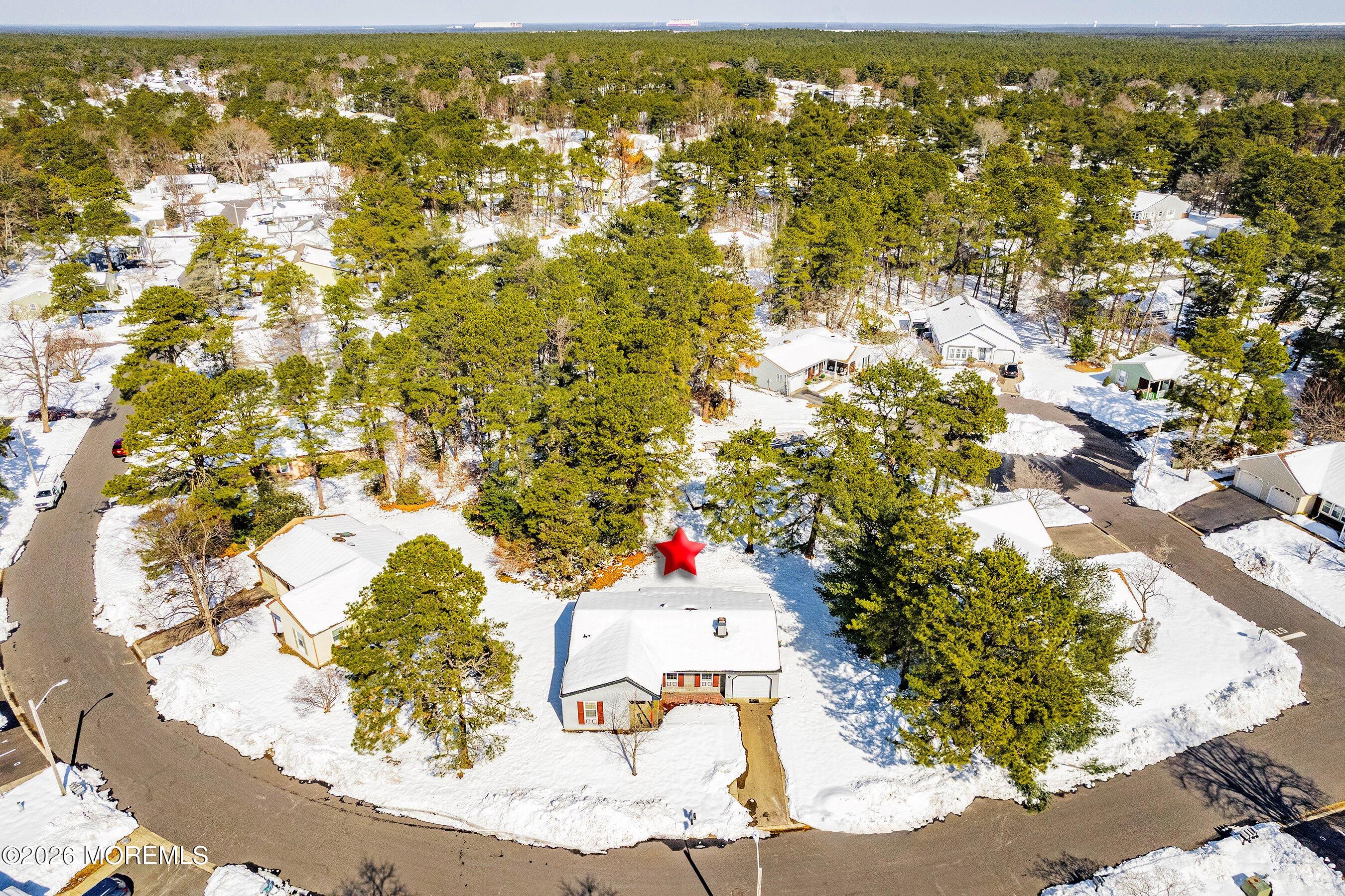 14 Medford Road, Unit 61 Whiting, NJ 08759 - Photo 28 of 36 an aerial view of residential houses with outdoor space and trees