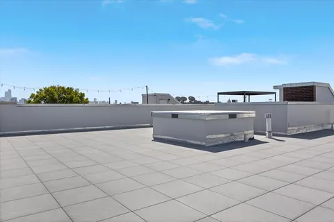 a view of terrace with city view