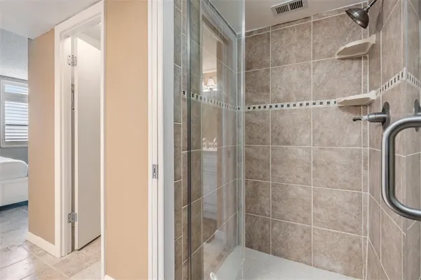 a bathroom with a shower