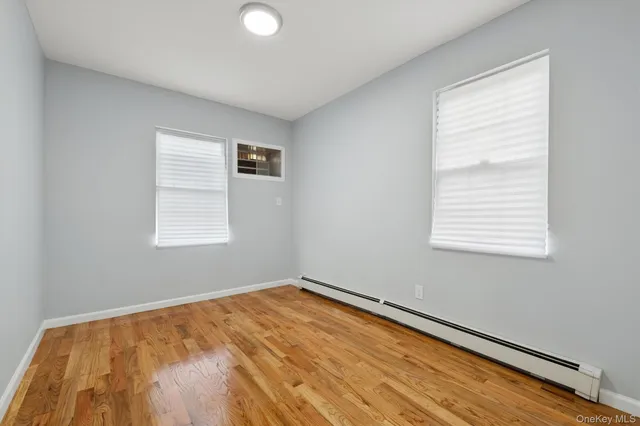 a view of a room with a window