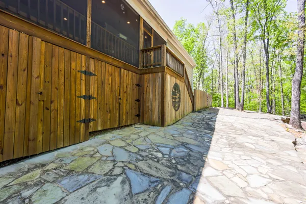 a view of outdoor space with lots of trees