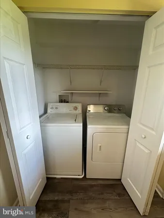 a view of a room with racks on the wall