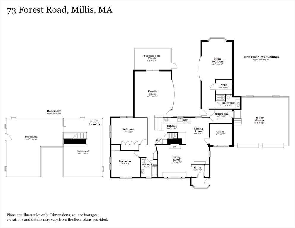 73 Forest Road Millis, MA 02054 - Photo 32 of 34 a picture of floor plan
