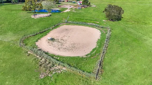 a view of a golf course with a lake
