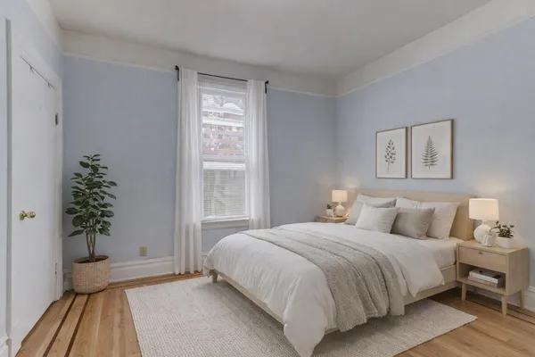 an empty room with a window