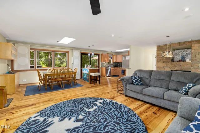 a view of a wooden deck